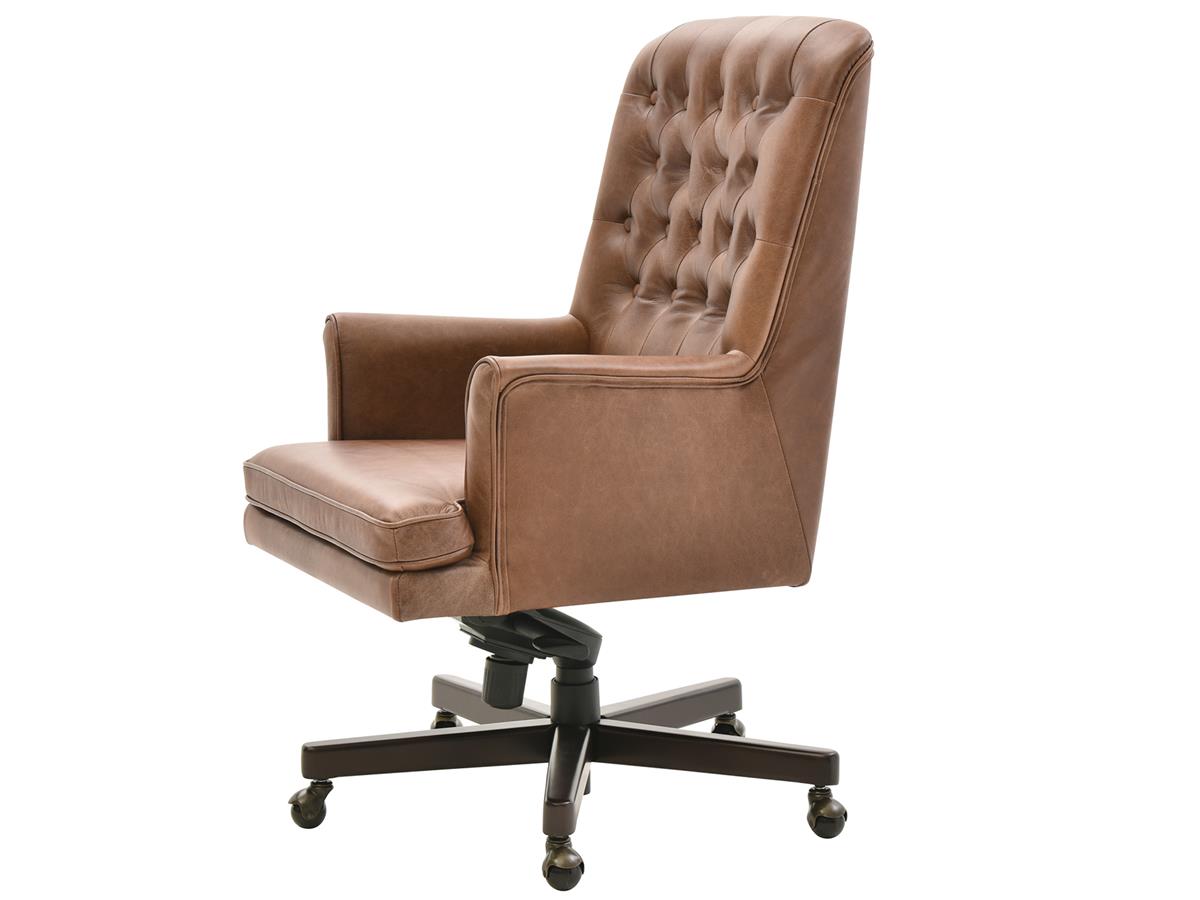 Jayden Top-Grain Leather Desk Chair, Mocha